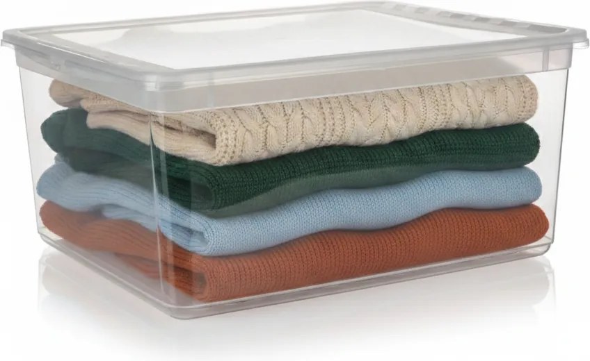 Keeeper Úložný box s vekom (má 2 funkcie) BEA Clearbox 18L, 39 x 35,5 x 18 cm