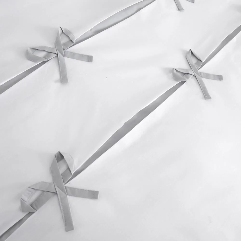 Bielo-sivé obliečky Catherine Lansfield Milo Bow, 135 x 200 cm