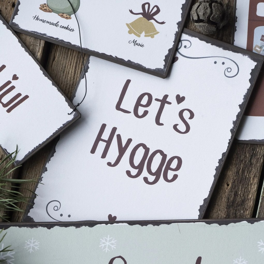 IB LAURSEN Plechová ceduľa Let's Hygge