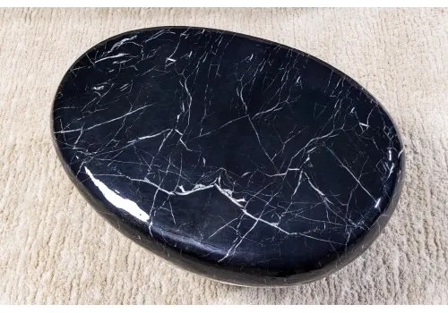 Konferenčný stôl Stone 44853 75x52cm Black marble look  - Komfort-nábytok