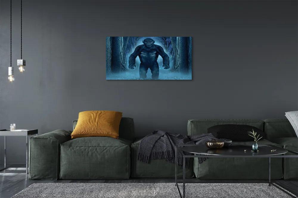 Obraz canvas Gorila lesné stromy 125x50 cm