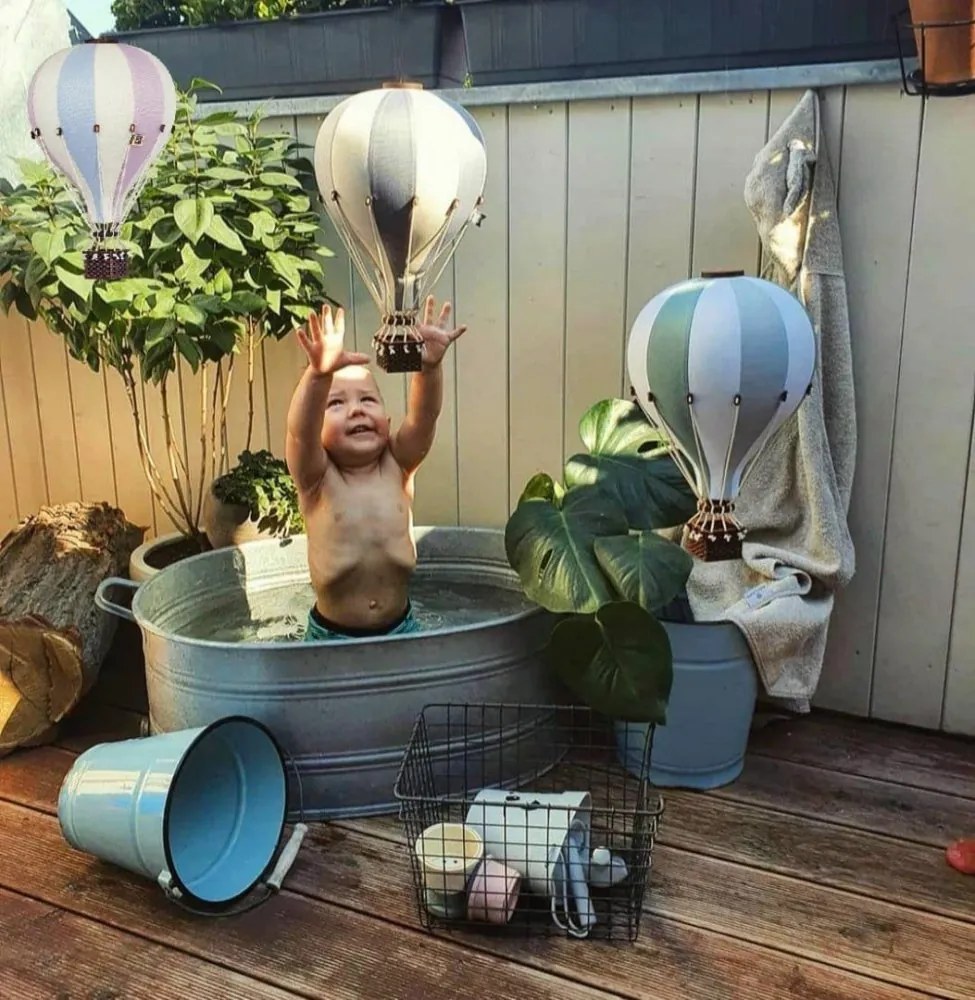 Dekoračný lietajúci balón ružová/modrá – dekorácia do detskej izby L-50cm x 30cm