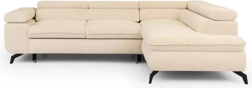 Krémová ženilková rohová pohovka (pravý roh/do L) Marbeya – Ropez