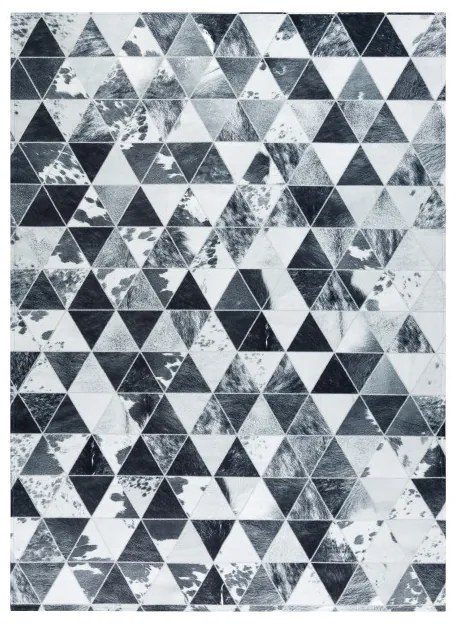 Koberec PATCHWORK 21722 sivý - imitácia kože krava, trojuholníky