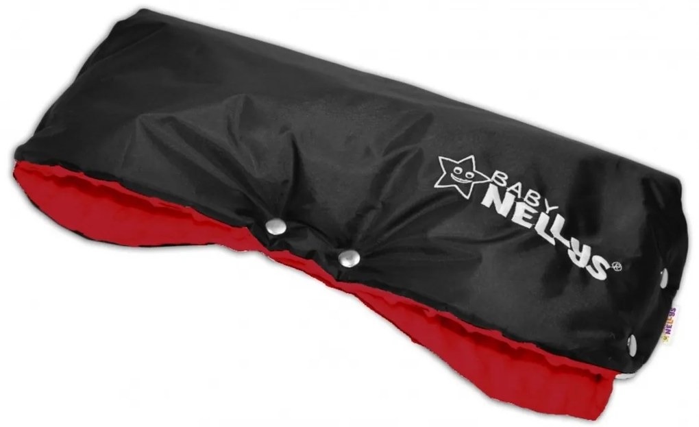 Rukávnik ku kočíku Baby Nellys ® Minky -  červená/čierny