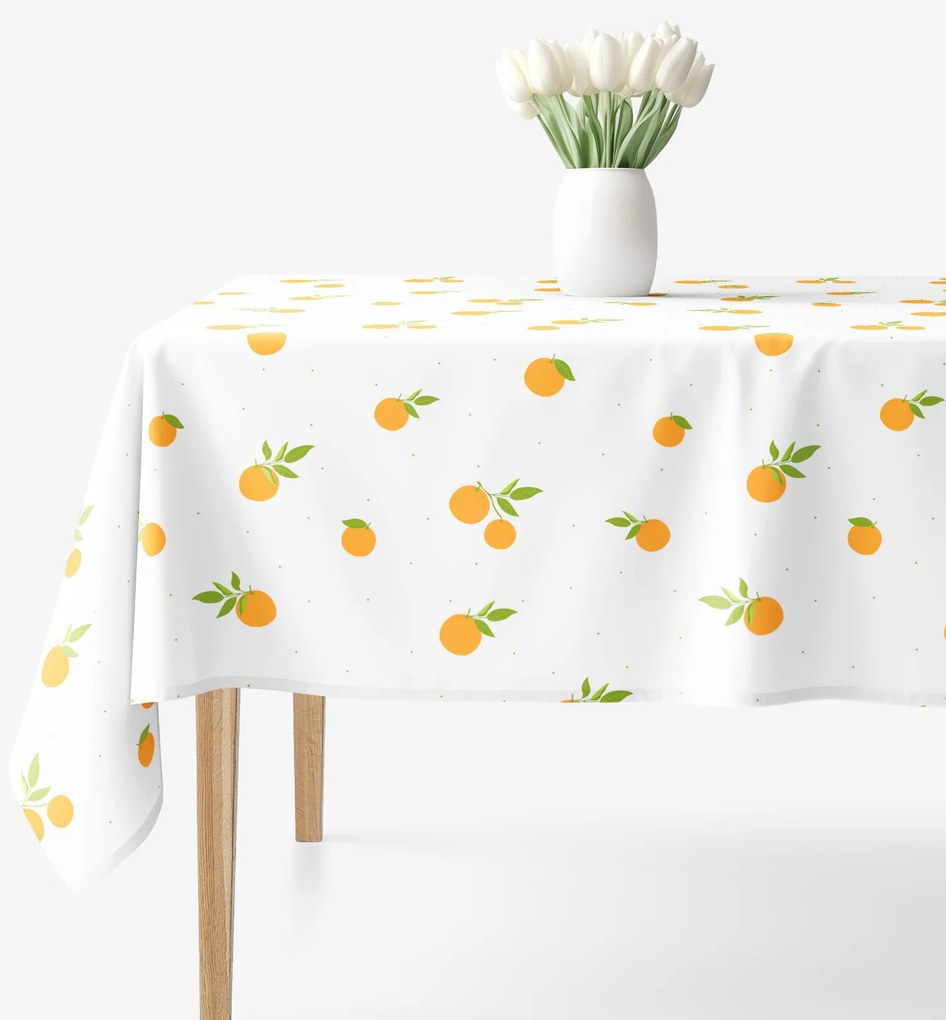 Goldea hranatý obrus 100% bavlnené plátno - pomaranče 100 x 140 cm