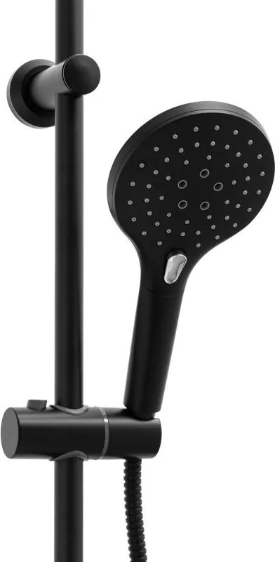 Erga Bergen, sprchový set s termostatickou batériou a dažďovou sprchou 30 cm, čierna matná, ERG-YKA-BP.BERGEN THERM 30 BLK