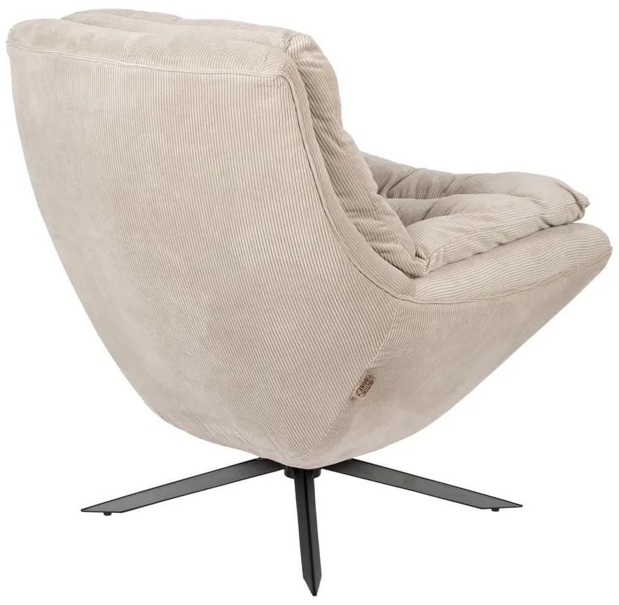 Biele zamatové kreslo Vince – Dutchbone