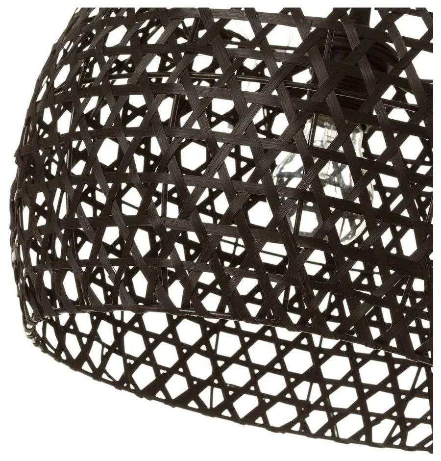 Čierne bambusové stropné svietidlo s bambusovým tienidlom ø 35 cm – Casa Selección