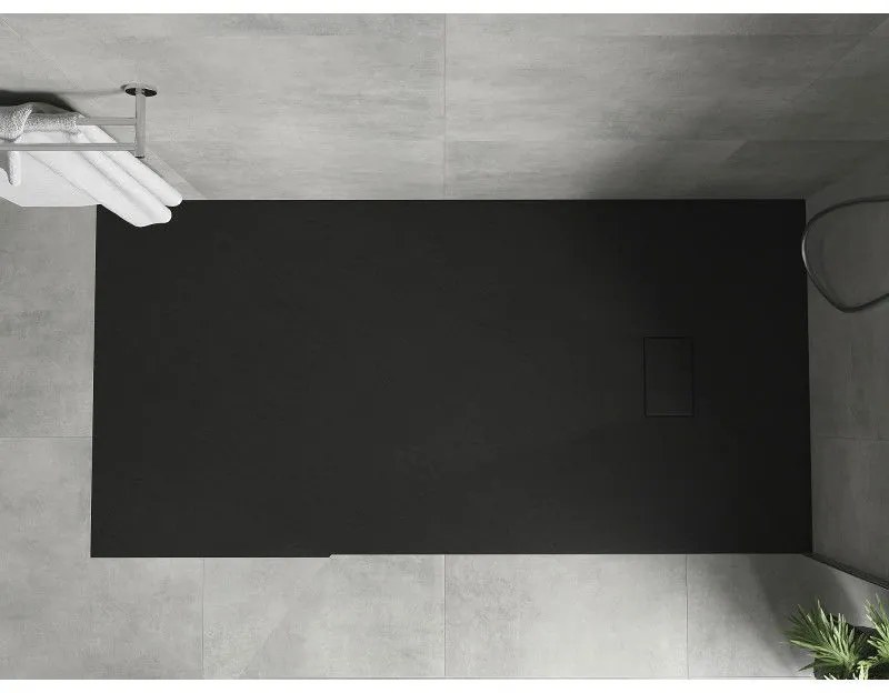 Mexen Hugo, SMC obdĺžniková sprchová vanička 170 x 80 cm, čierna matná, 42708017