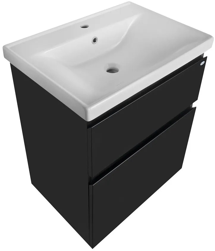 Aqualine Aqualine, ALTAIR umývadlová skrinka 61,5x72,5x45cm, čierna matná, AI665
