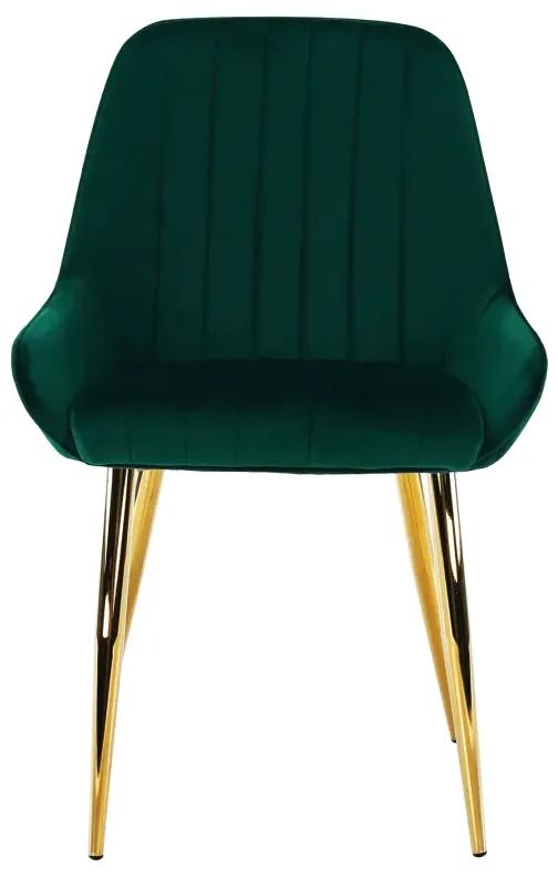 Jedálenská stolička, smaragdová/gold chróm-zlatý, PERLIA