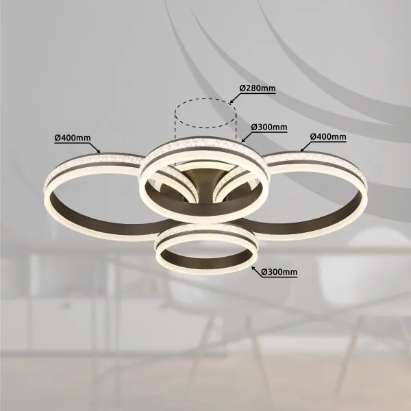 Globo 67314-90 - LED Stmievateľné stropné svietidlo GROUNI LED/90W/230V + DO