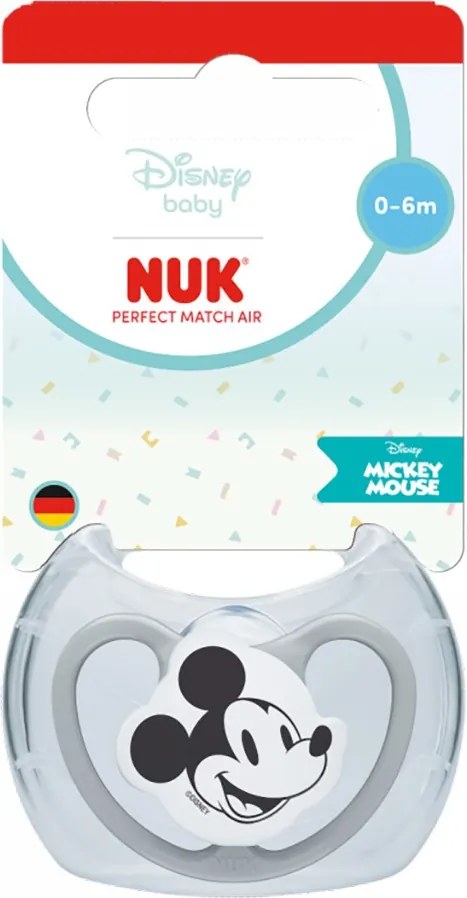 Cumlík NUK Perfect Match Air Disney Mickey Mouse 0–6 mesiacov grey, vel. 0-6 m