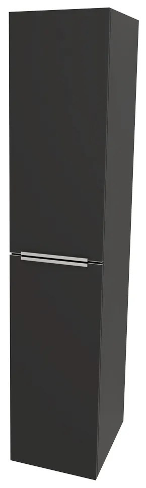 Mereo, Mereo Mailo, kúpeľňová skrinka vysoká 170 cm, chróm madlo, Multidecor, Čierna Supermat, MER-CN594LPCIPM