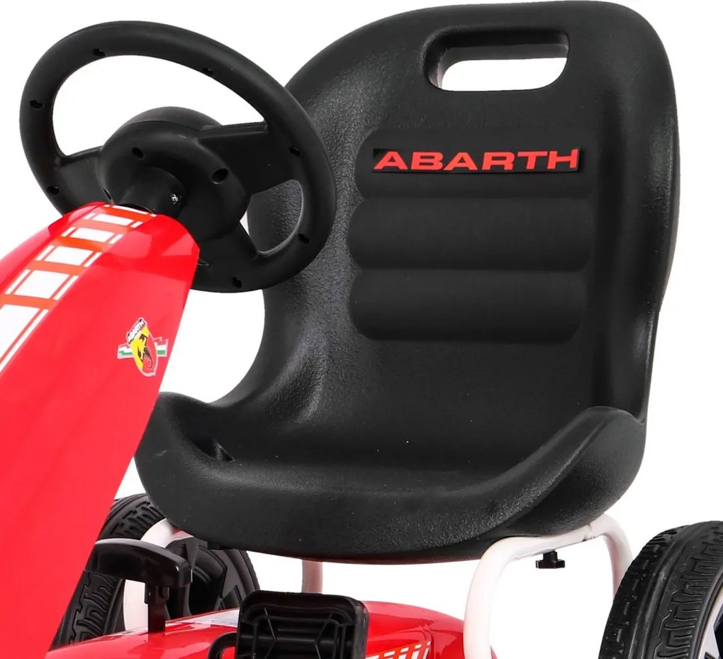 Ramiz Pedálová motokára ABARTH pre deti červená + EVA kolesá + ručná brzda + voľnobeh