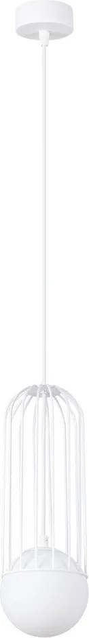 Biele závesné svietidlo so skleneným tienidlom Belinda – Sollux