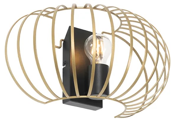 Dizajnová nástenná lampa mosadz 39 cm - Johanna