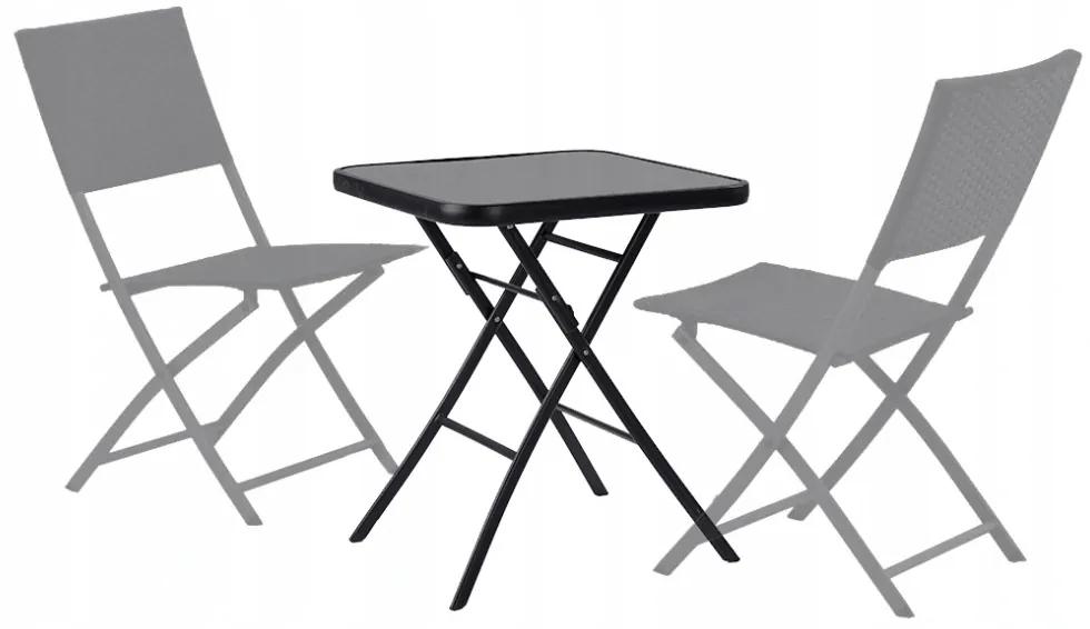 DomTextilu Čierny skladací záhradný stôl 60 cm 42963