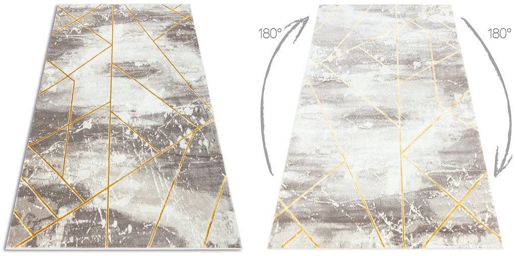 Koberec CORE 1818 Geometrický, slonová kosť / zlatý