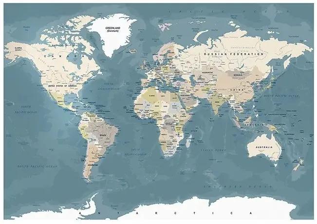 Samolepiaca fototapeta - Vintage World Map Veľkosť: 245x175, Verzia: Samolepiaca