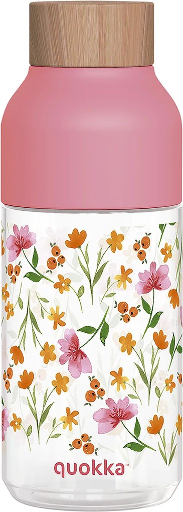 Plastová fľaša Ice Pink Flowers 570 ml