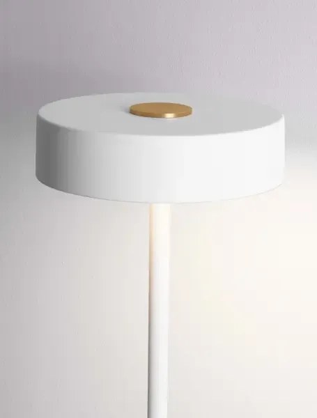 LED biela-zlatá stojaca lampa Thea