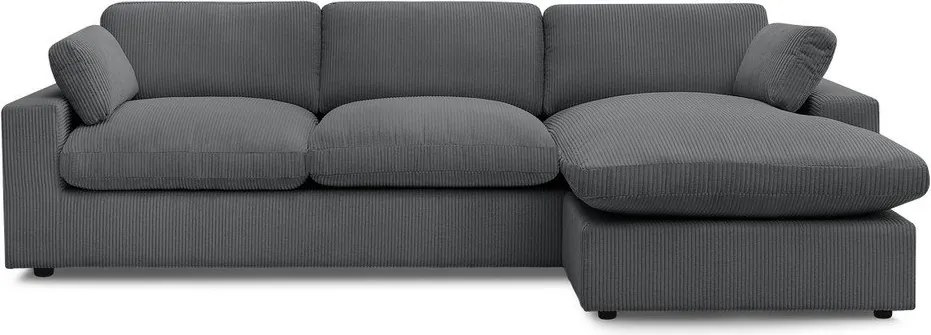 Tmavosivá menčestrová rohová pohovka Belair – Bobochic Paris