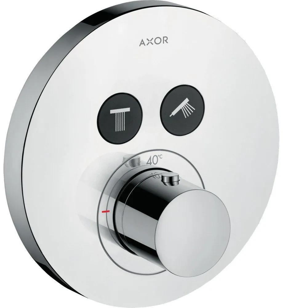 AXOR ShowerSelect termostat s podomietkovou inštaláciou, rozeta Round, pre 2 spotrebiče, chróm, 36723000