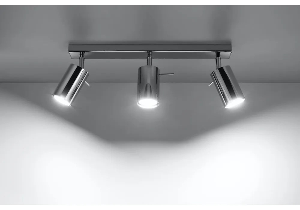 Stropné svietidlo v striebornej farbe Sollux Etna, dĺžka 45 cm