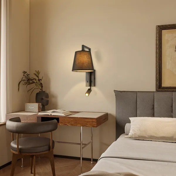 Brilagi - LED Nástenná lampa RAYA 1xE14/40W/230V + LED/3W čierna