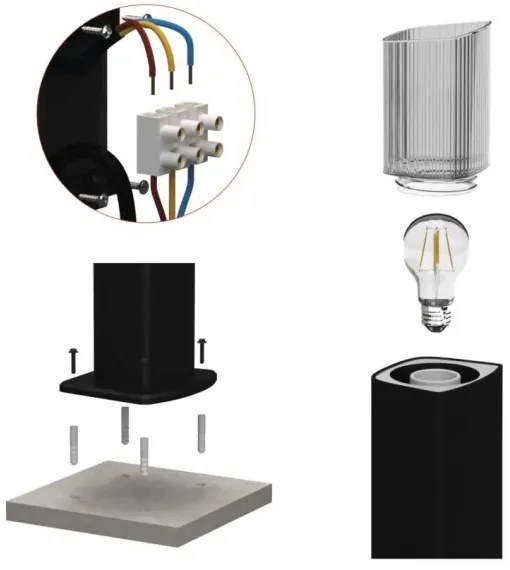 Vonkajšia lampa LANA 1xE27/25W/230V IP54 75 cm