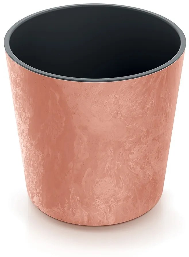 Kvetináč NURBI ZAOBLENÝ BETÓNOVÝ EFEKT tehlovo červený