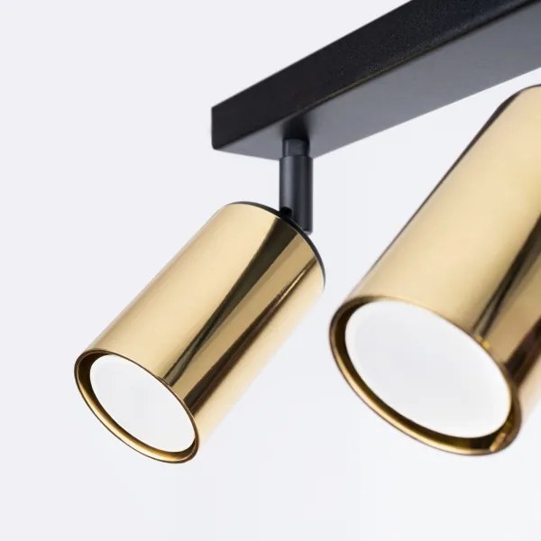 Sollux SL.1384 - Bodové svietidlo WINX 3xGU10/10W/230V čierna/zlatá