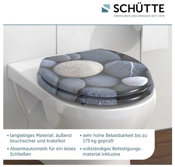 Schütte WC doska s pomalým spúšťaním (Šedé kamene)  (100335885)