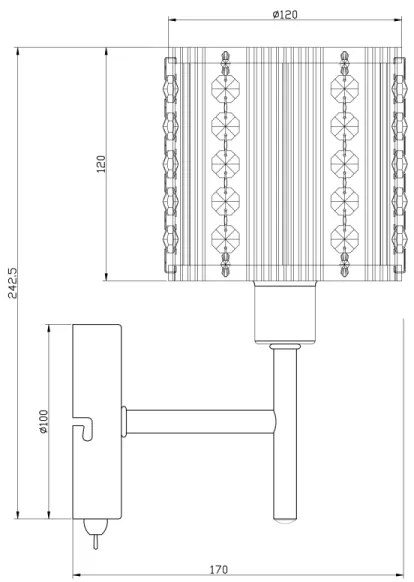Globo 15091W - Nástenné svietidlo WALLA 1xE14/40W/230V chróm