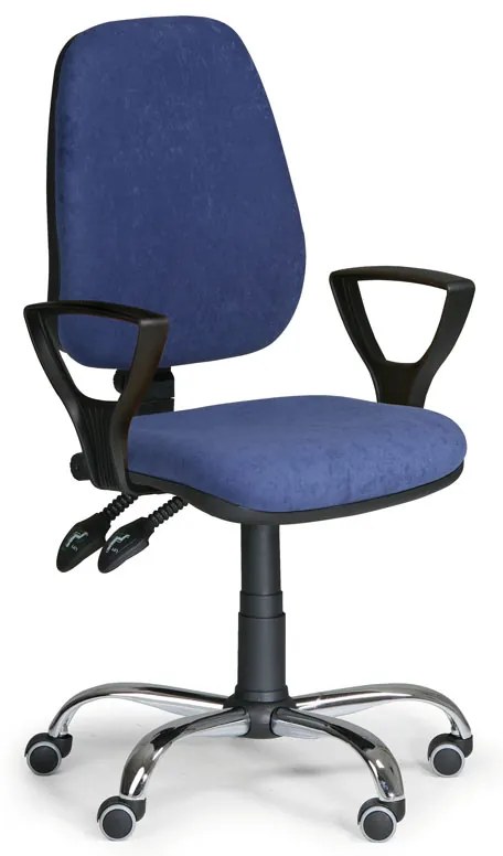 Pracovná stolička Comfort SY s podrúčkami, modrá
