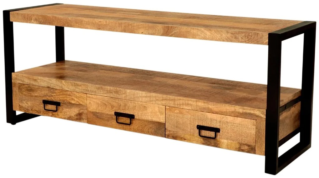 furniture-nabytek.cz - Rustikální tv stolek z dřeva mango 150x60x45