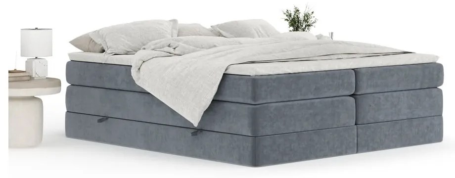 Tmavosivá boxspring posteľ s úložným priestorom/bez čela 160x200 cm Juniper – Maison de Rêve