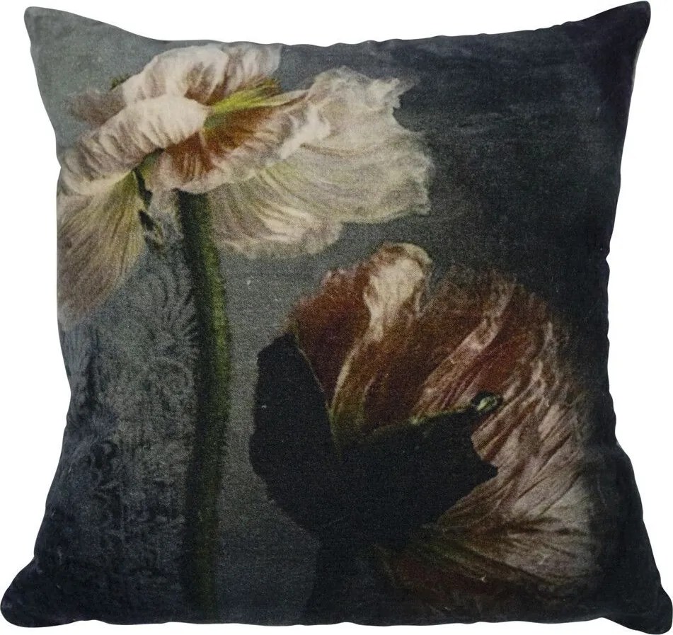 Zamatový vankúš s dekorom kvetín Romantic Flowers I - 45*45*15cm