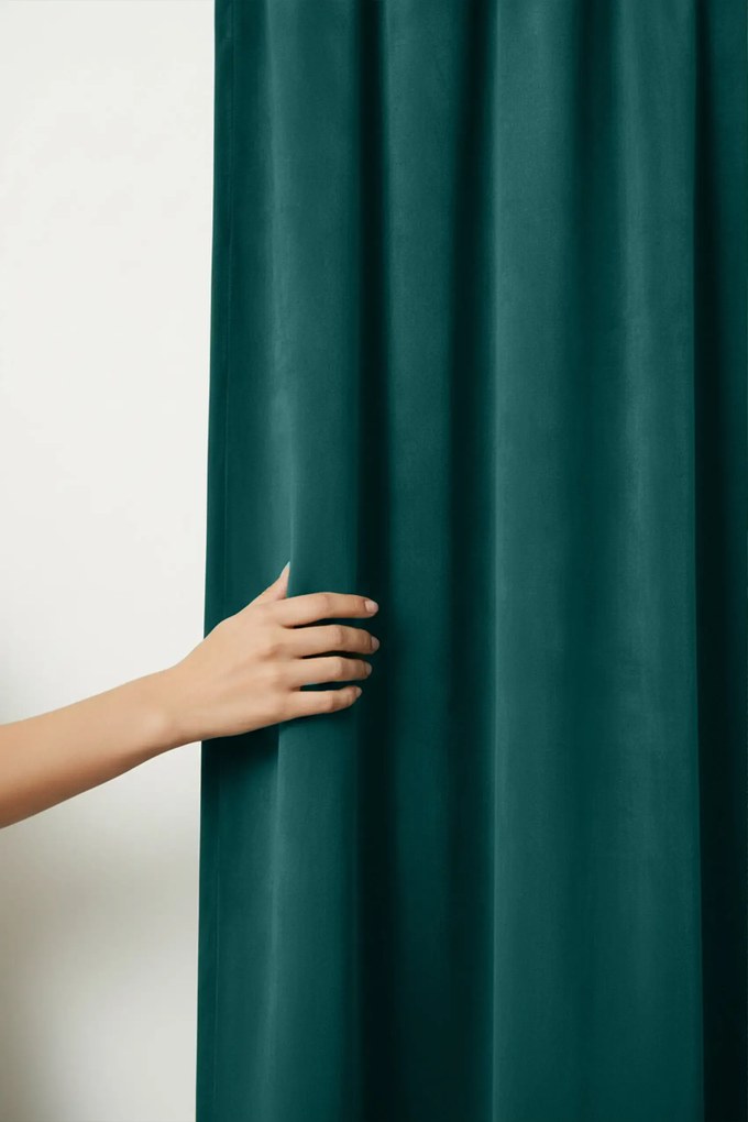 Velúrový záves SOFT VELVET tmavotyrkysový 140x270 cm