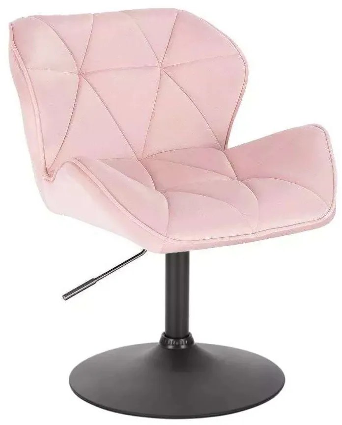 LuxuryForm DESIGN Stolička MILANO VELUR na čiernom tanieri - svetlo ružová