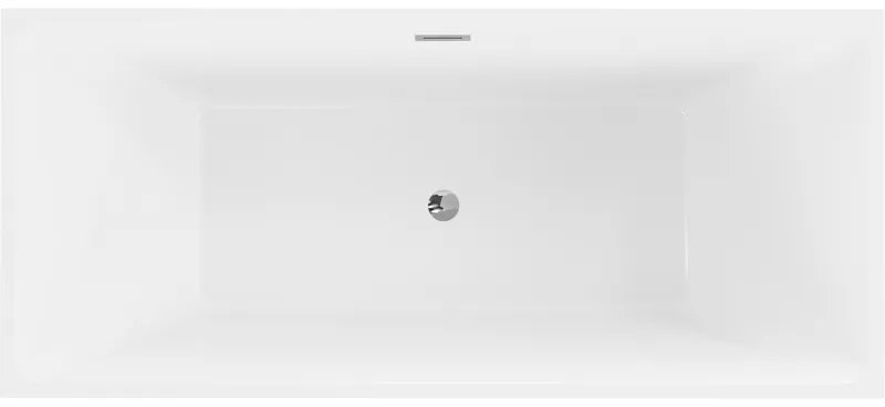 Mexen Lita, voľne stojaca vaňa 170 x 75 cm, biela, chrómový prepad, 52121707500-01