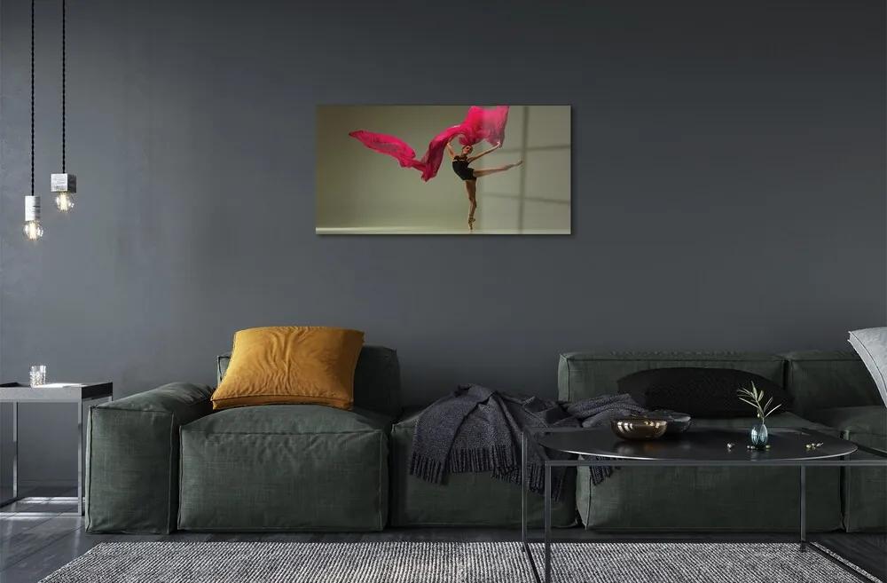 Sklenený obraz Baletka ružová Materiál 125x50 cm