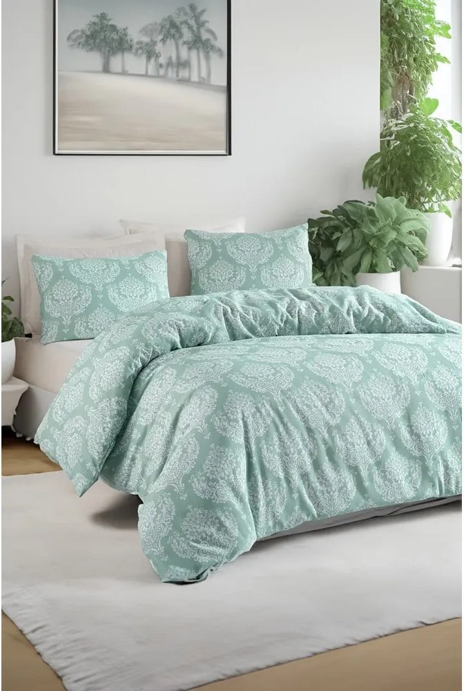 Zelené obliečky na dvojlôžko 200x200 cm Post – Mijolnir