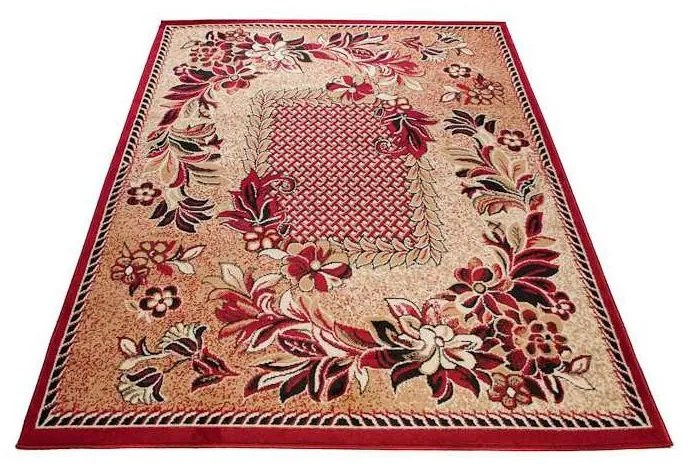 *Kusový koberec PP Kvety červený 100x200cm