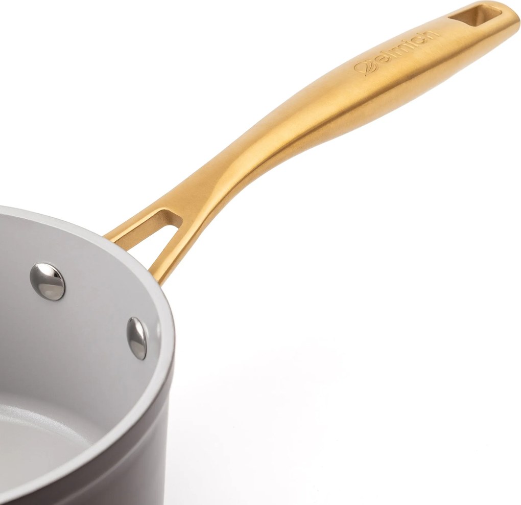 Elmich Nepriľnavý keramický rajnica Zen Ø 16 cm – hnedo-zlatá
