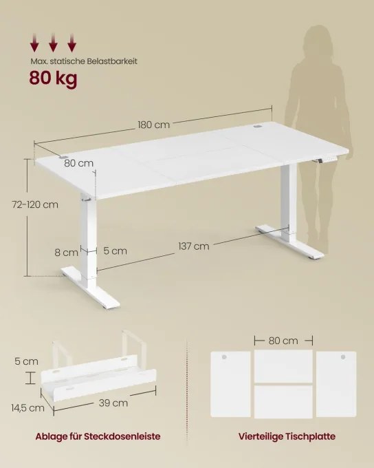 Elektrický pracovný stôl LSD148WZ02