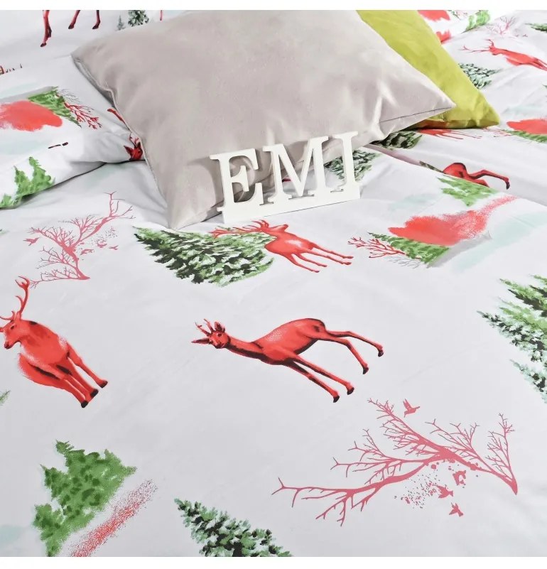 Vianočné bavlnené obliečky Loplant EMI, Predĺžený set jednolôžko obsahuje 1x 140x220 + 1x 70x90