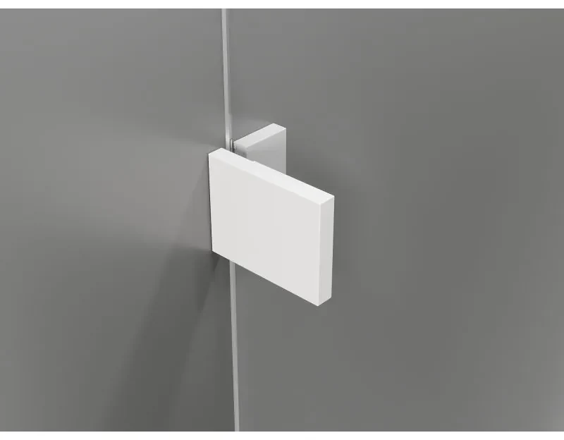 Mexen Lunar, L Duo výklopný sprchový kút 110 x 95 cm, 8mm číre sklo, biely profil, 834L-110L-095P-20-00
